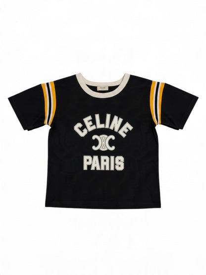 Celine T-shirt logo Black/white/yellow XS | O/S, Multicoloured