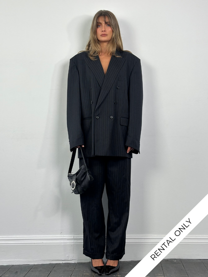 Christian Dior Monsieur 1990s Pure Wool Pinstripe Double Breasted Suit - 46L/W32