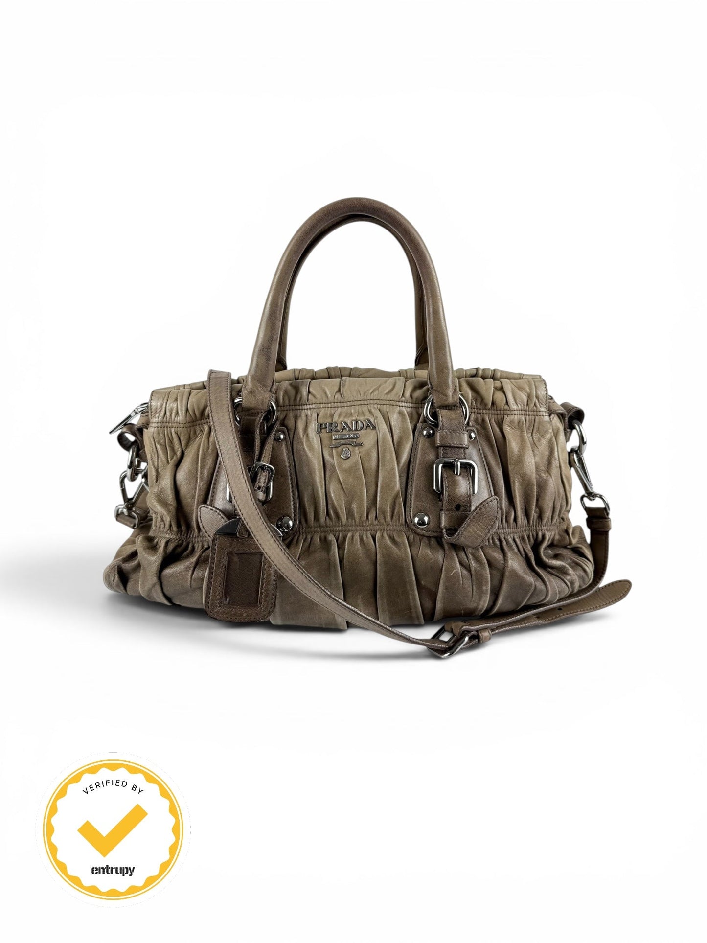 2010s Prada Tessuto Gaufre 2Way Handbag | O/S, Brown