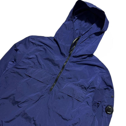 CP Company Blue Nylon Double Pocket Arm Lens Jacket