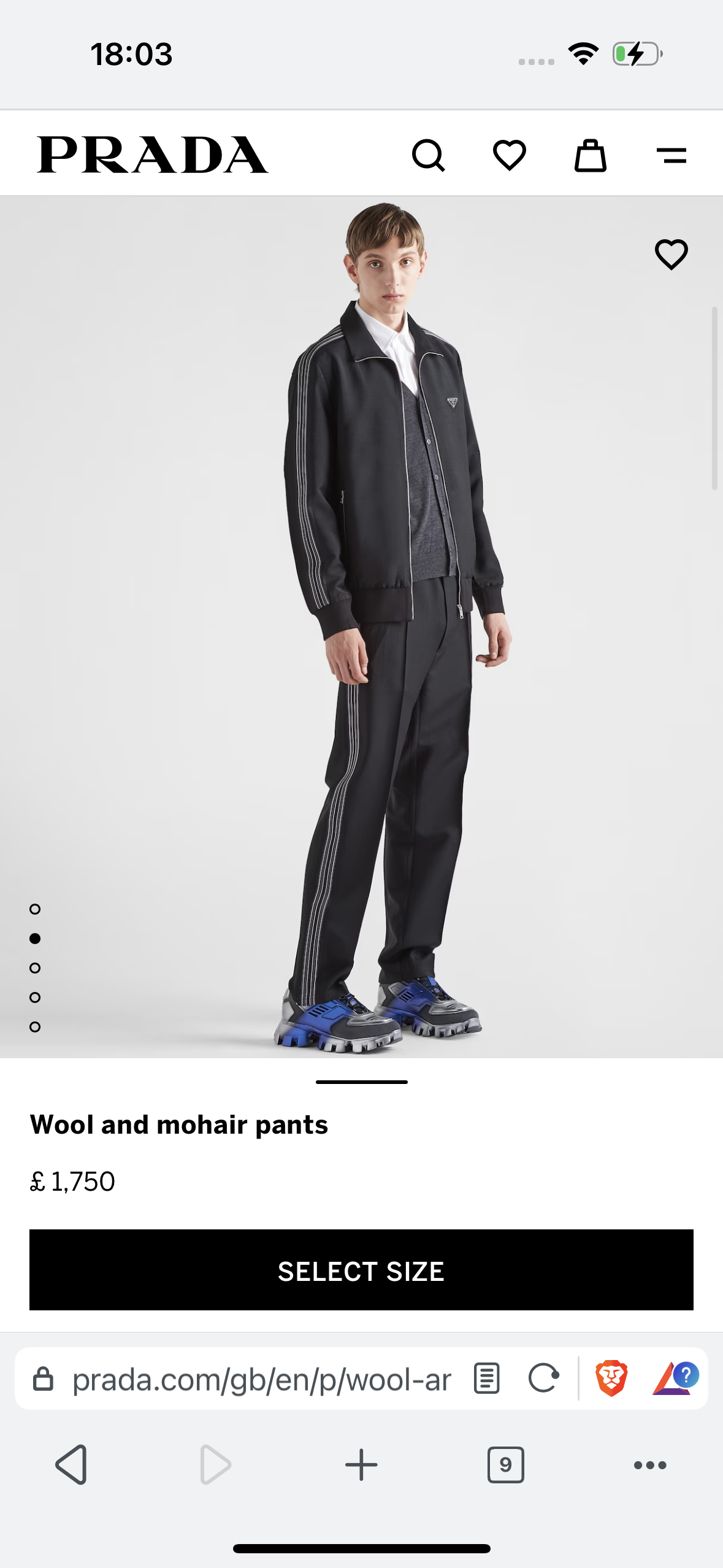 Prada Milano 2022 Mohair & Wool Striped Plaque Logo Trousers - IT50 (L) | W33, Black