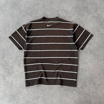 Nike RARE 1990s heavyweight striped nylon t-shirt (L)