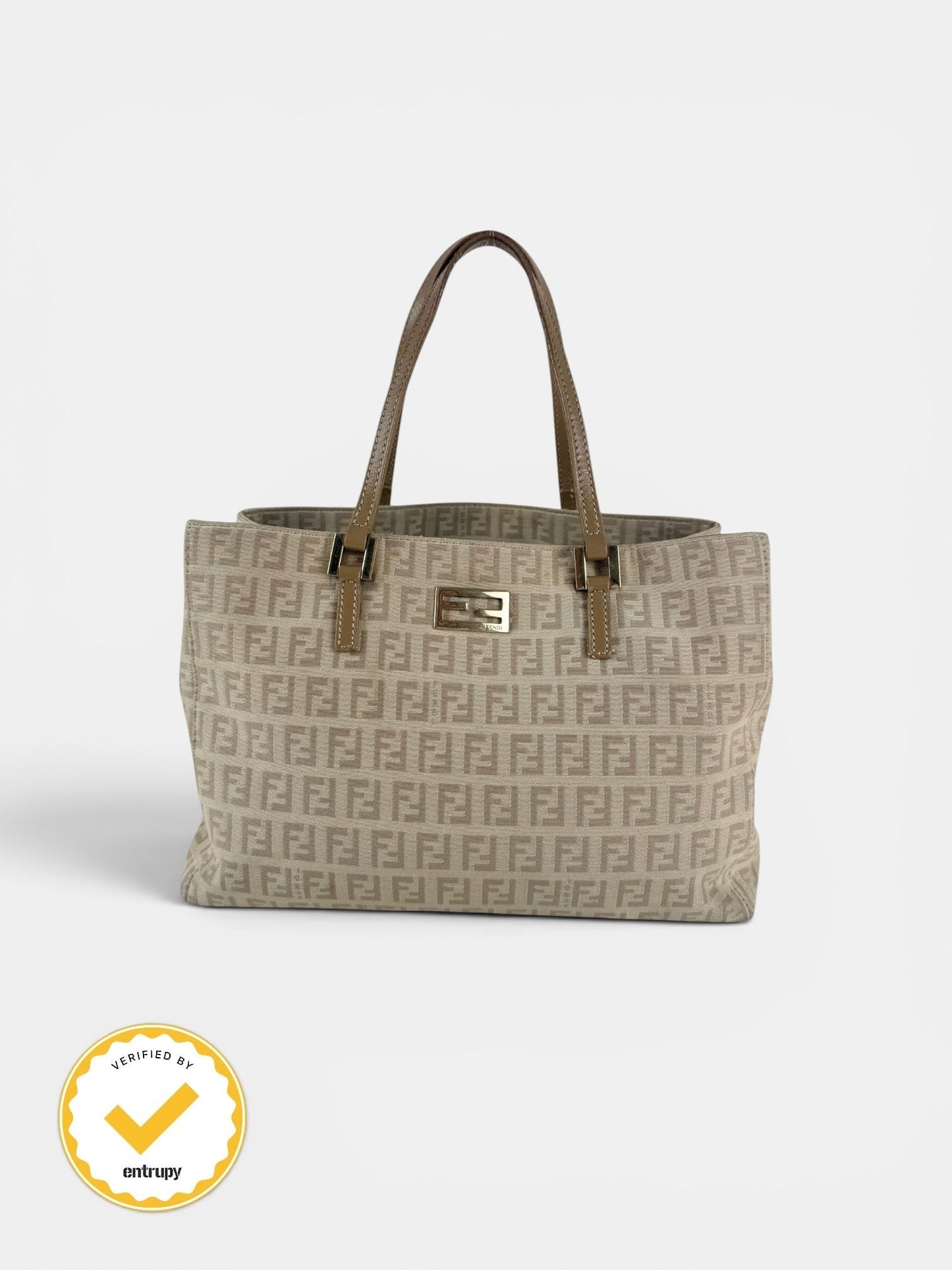 90s Fendi Zucca Beige Handbag | O/S, Multicoloured