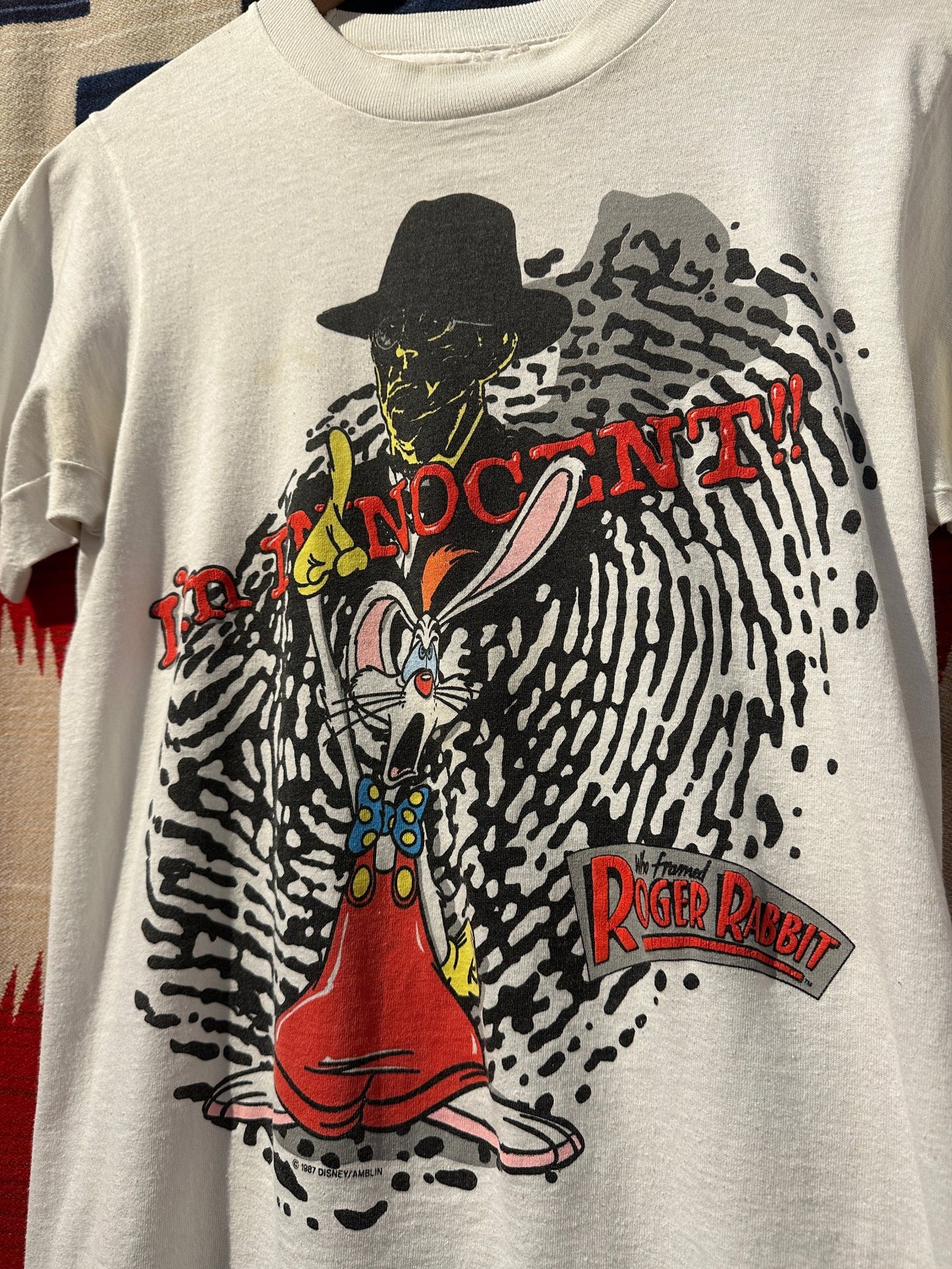 1987 Disney's Rodger Rabbit T-shirt - S | Small, Red