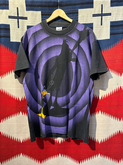 1992 Daffy Duck AOP T-Shirt - L | Large, Red