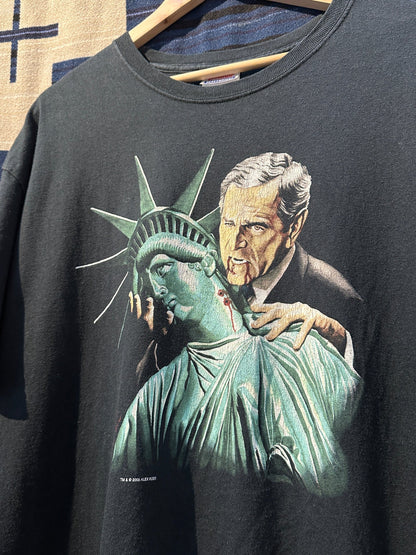 2005 Alex Ross Bush Liberty Bite T-Shirt - XL | X-large, Red