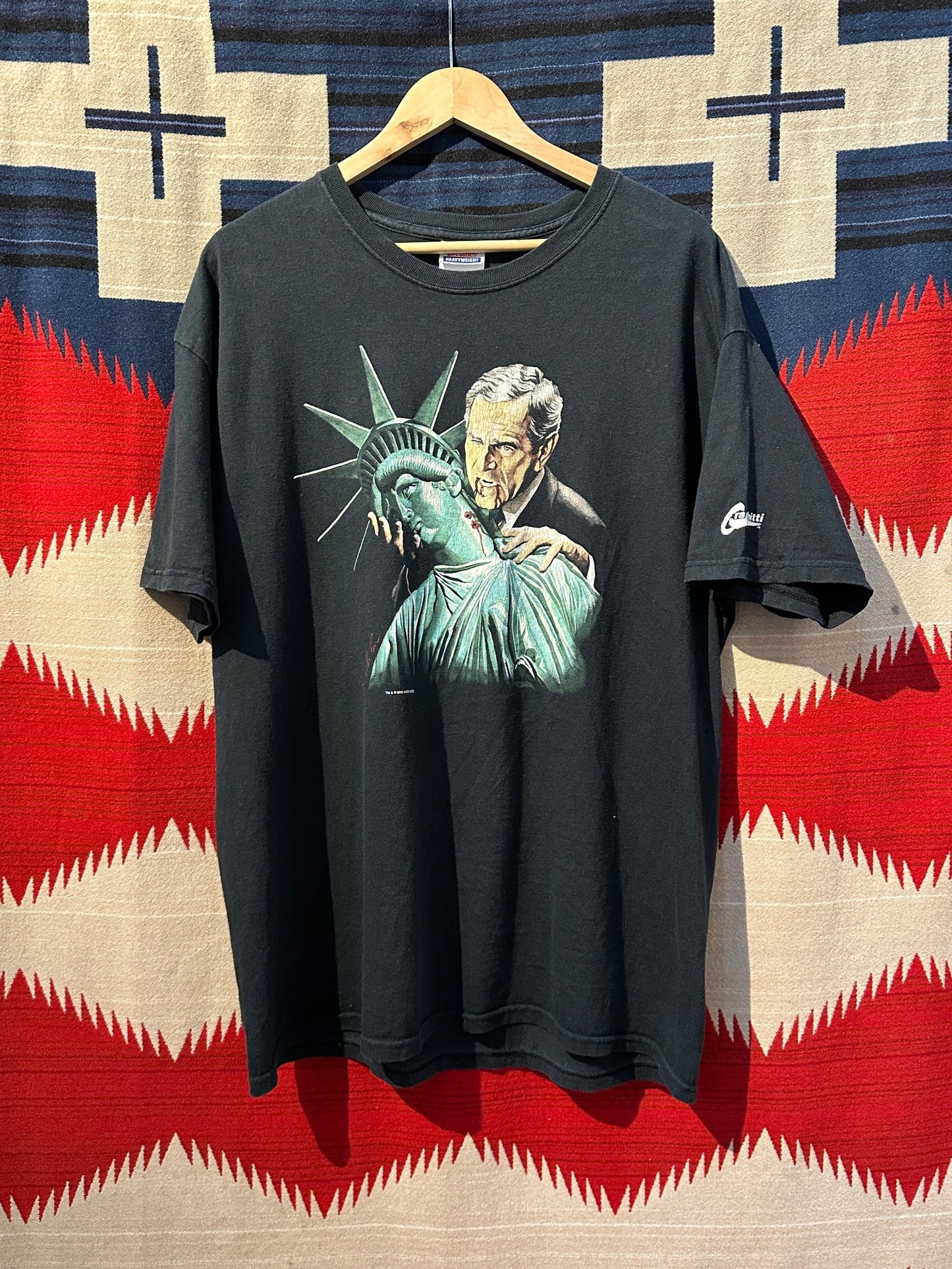 2005 Alex Ross Bush Liberty Bite T-Shirt - XL | X-large, Red
