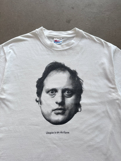 1990’s Utopia is an Art Form T-Shirt - L | White, Red