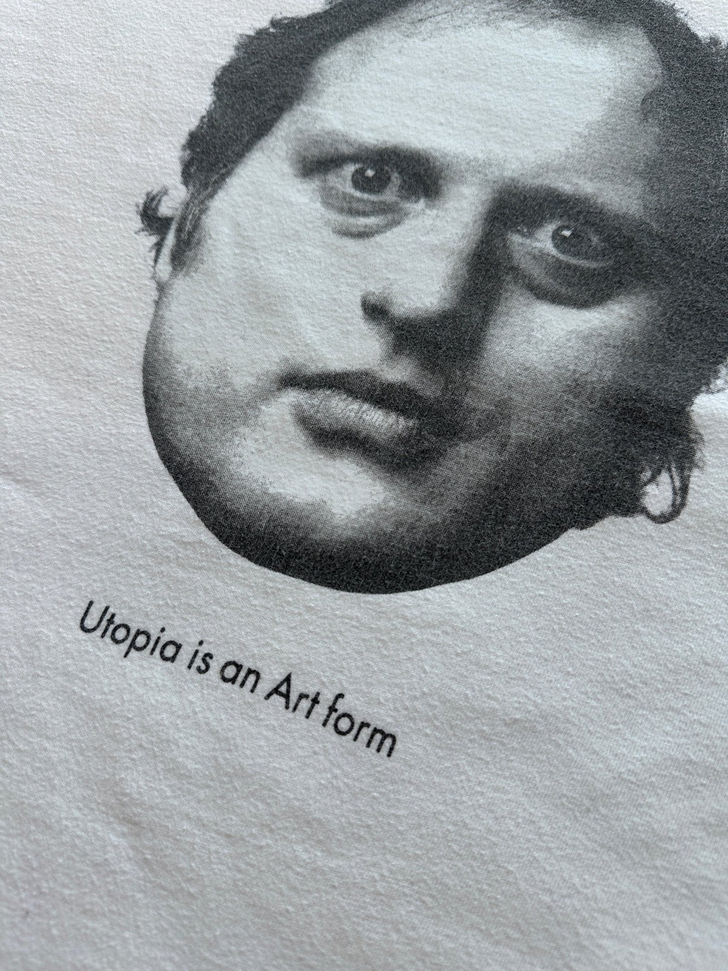 1990’s Utopia is an Art Form T-Shirt - L | White, Red