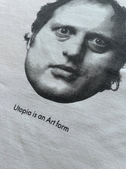 1990’s Utopia is an Art Form T-Shirt - L | White, Red