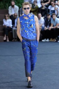 Issey Miyake 2016 Yoshinori Mizutani Parakeets Negative Vest - S | Blue