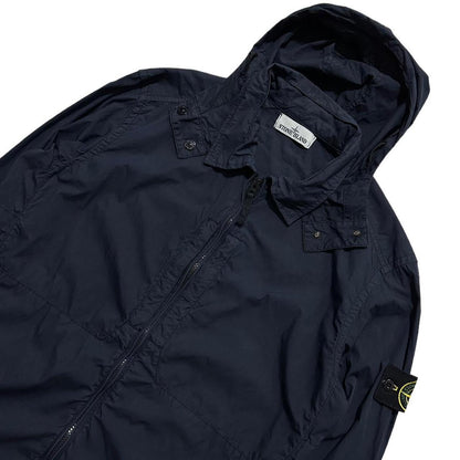 Stone Island Navy Foldable Hooded Overshirt