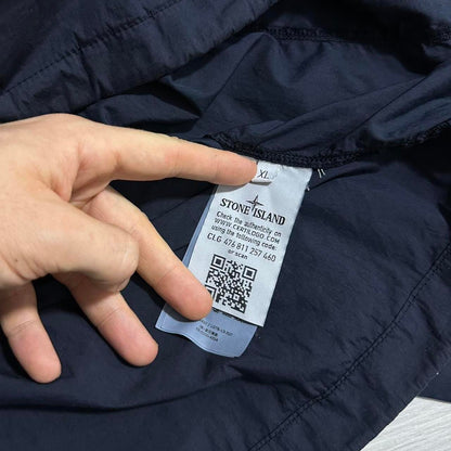 Stone Island Navy Foldable Hooded Overshirt