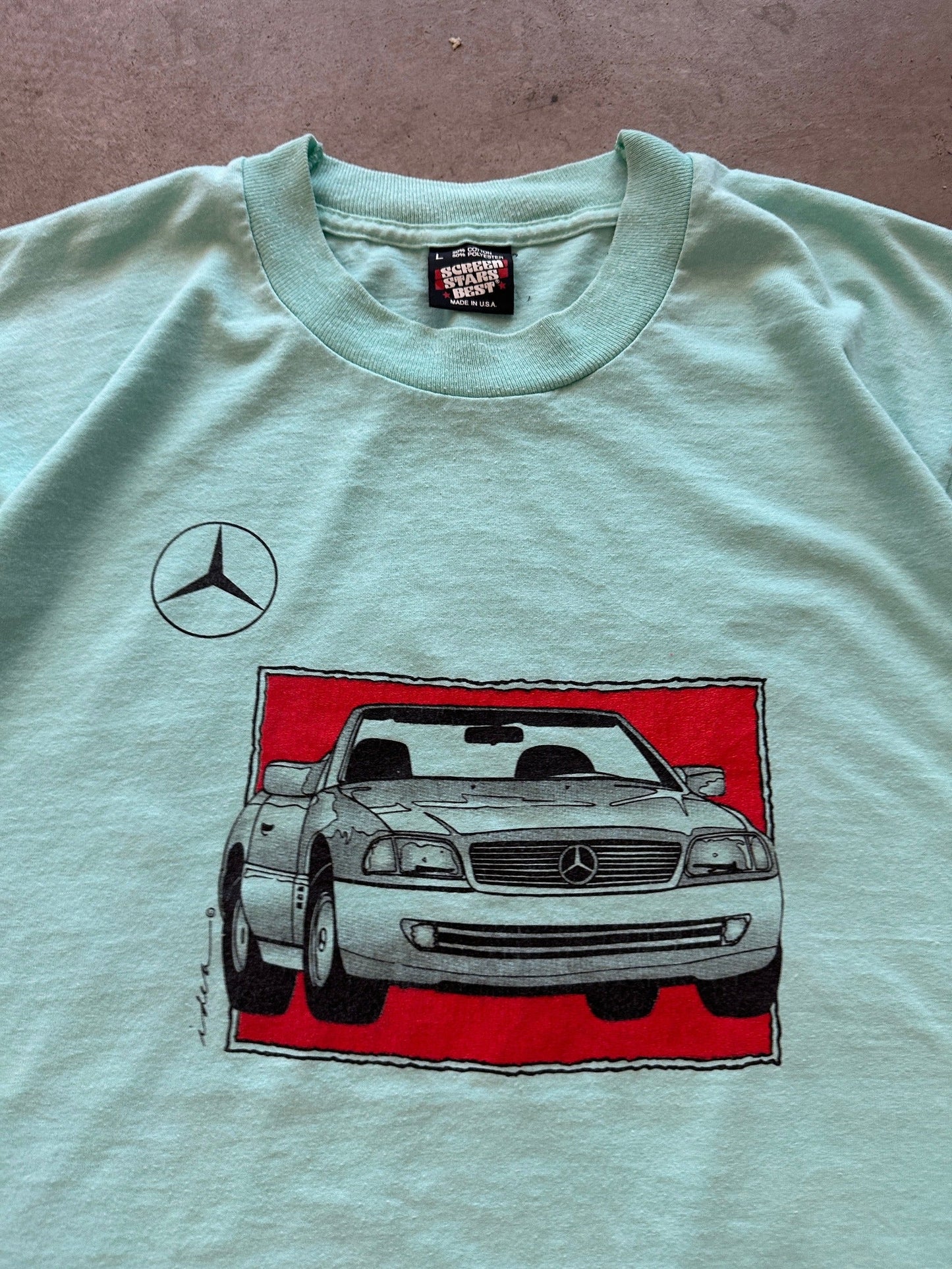 1990's Mercedes Benz 500SL T-Shirt - L | Large, Red