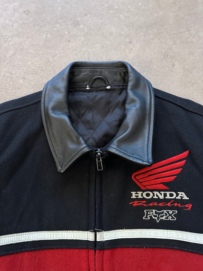 1990's Honda Fox Lined Varisty Jacket - XL | X-Large, Red