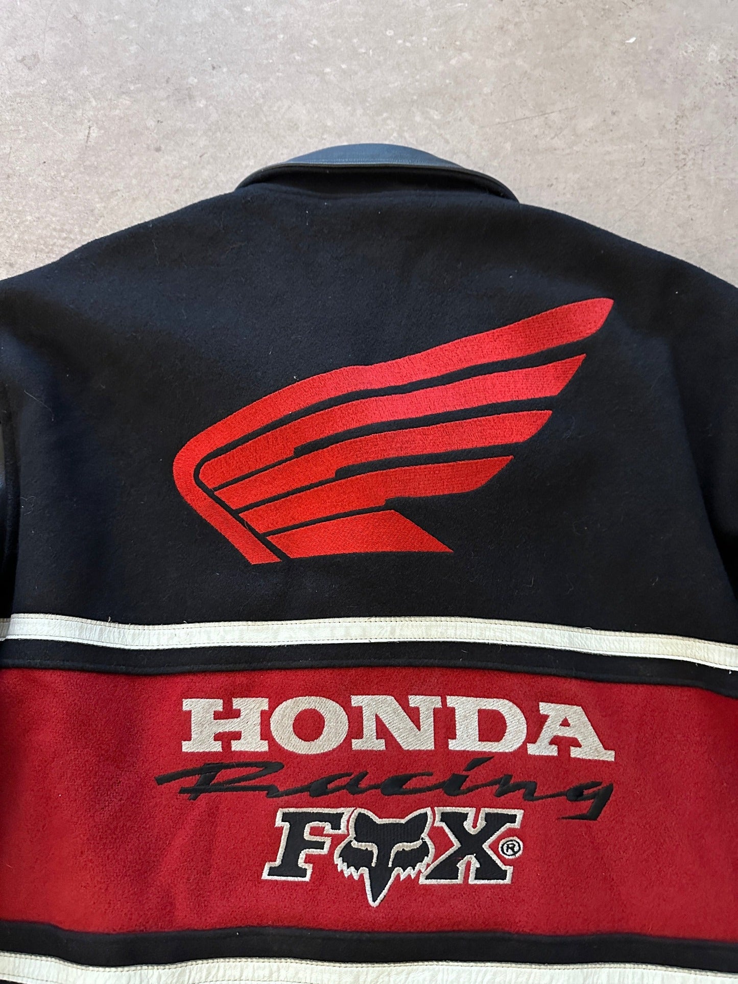 1990's Honda Fox Lined Varisty Jacket - XL | X-Large, Red