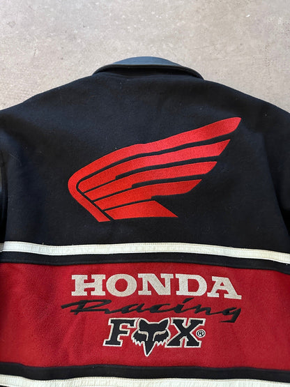 1990's Honda Fox Lined Varisty Jacket - XL | X-Large, Red
