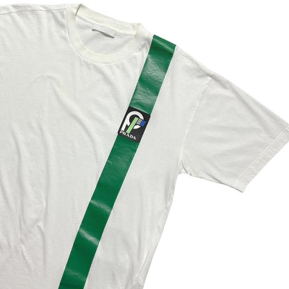 Prada Rubber Logo White T-Shirt
