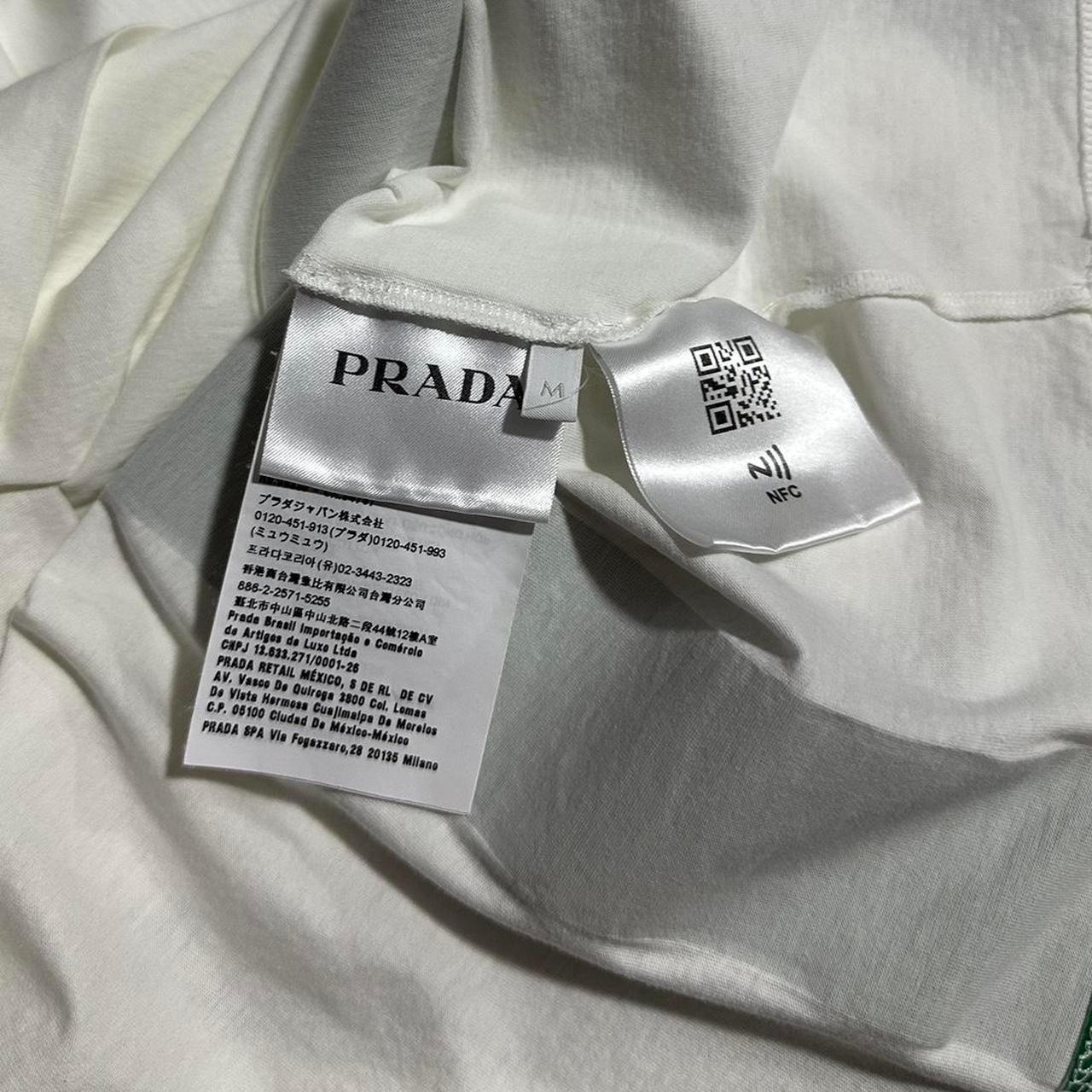 Prada Rubber Logo White T-Shirt