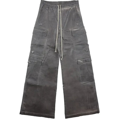 Rick Owens DRKSHDW Foil Denim Double Cargo Jumbo Belas Pants SS25 | Medium, Dark Grey