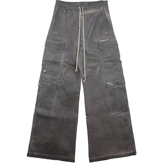 Rick Owens DRKSHDW Foil Denim Double Cargo Jumbo Belas Pants SS25 | Medium, Dark Grey