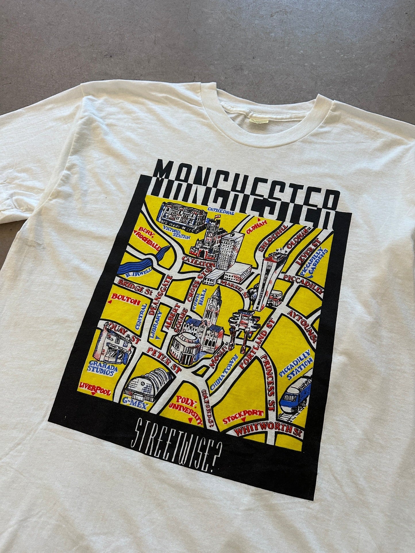 1990’s Manchester Streetwise T-Shirt - XL | X-Large, Red