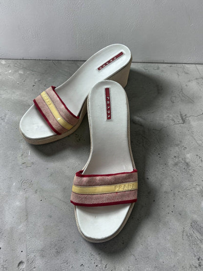 Vintage Prada sport wedges | CREAM, Multicoloured