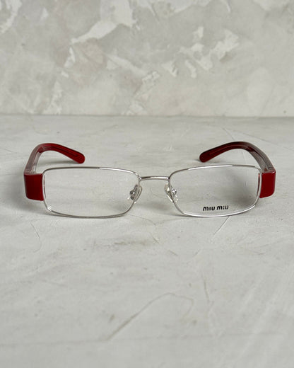 MIU MIU 90'S BAYONETTA GLASSES | O/S, Red