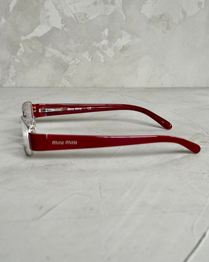 MIU MIU 90'S BAYONETTA GLASSES | O/S, Red