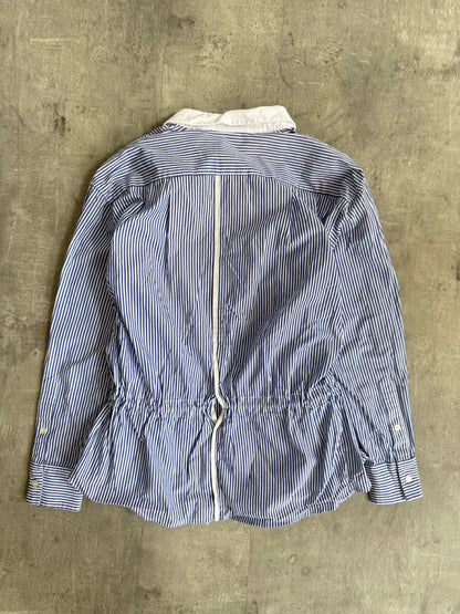 Sacai Drawstring Hickory Stripe Cotton Shirt