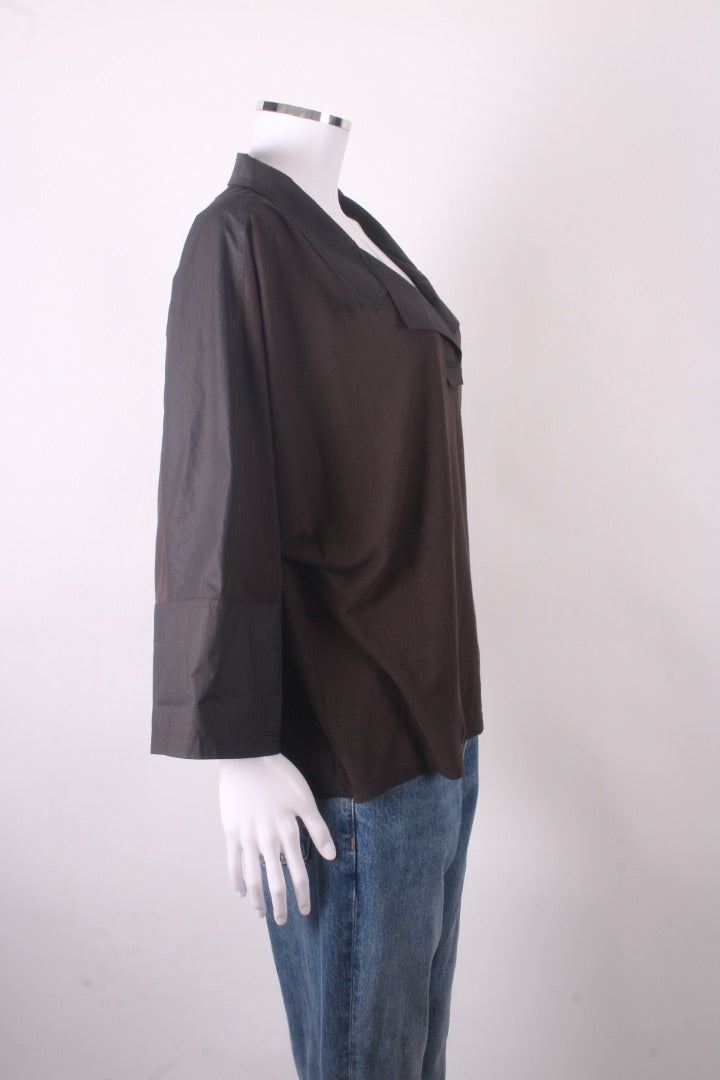 Annette Gortz L/S V Neck Top Brown M | Medium, Brown