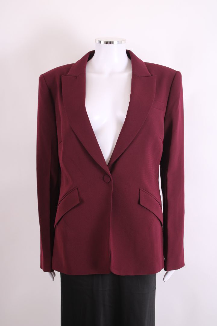Roland Mouret Blazer Burgundy 14 | O/S, Burgundy