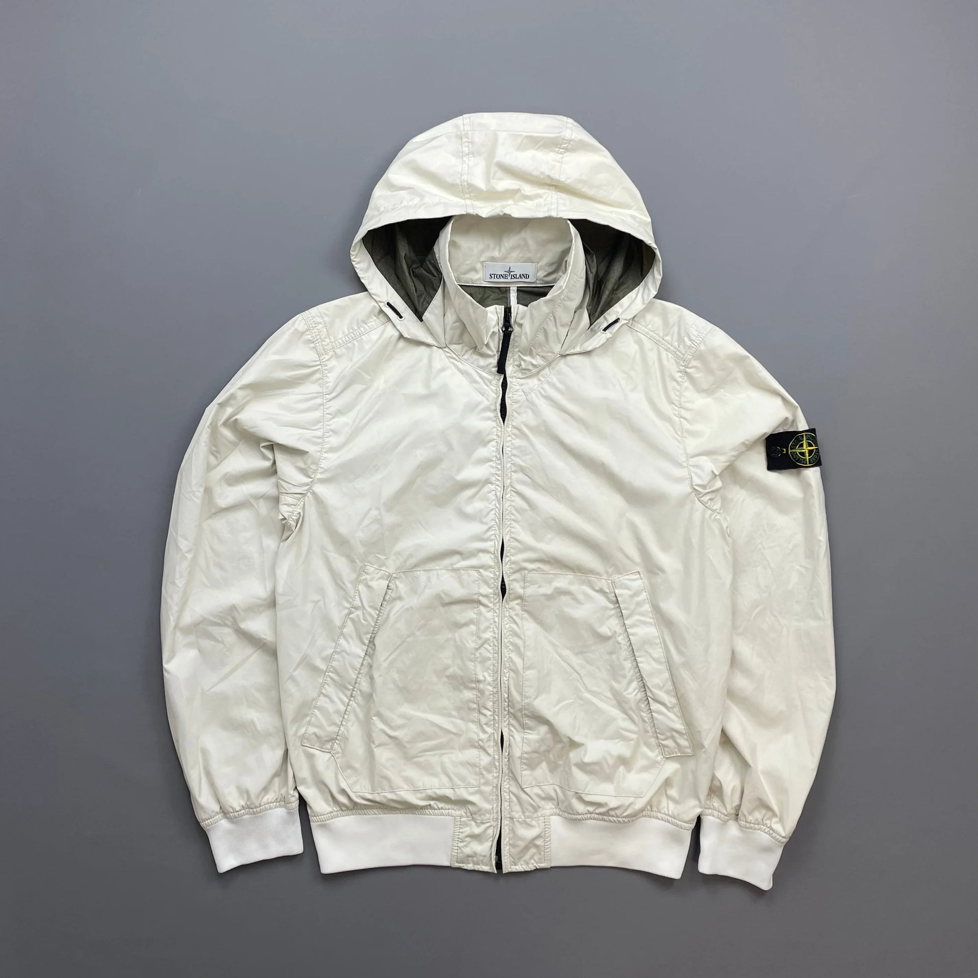 Stone Island White SS15 Membrana 3L TC Concealed Hood Jacket