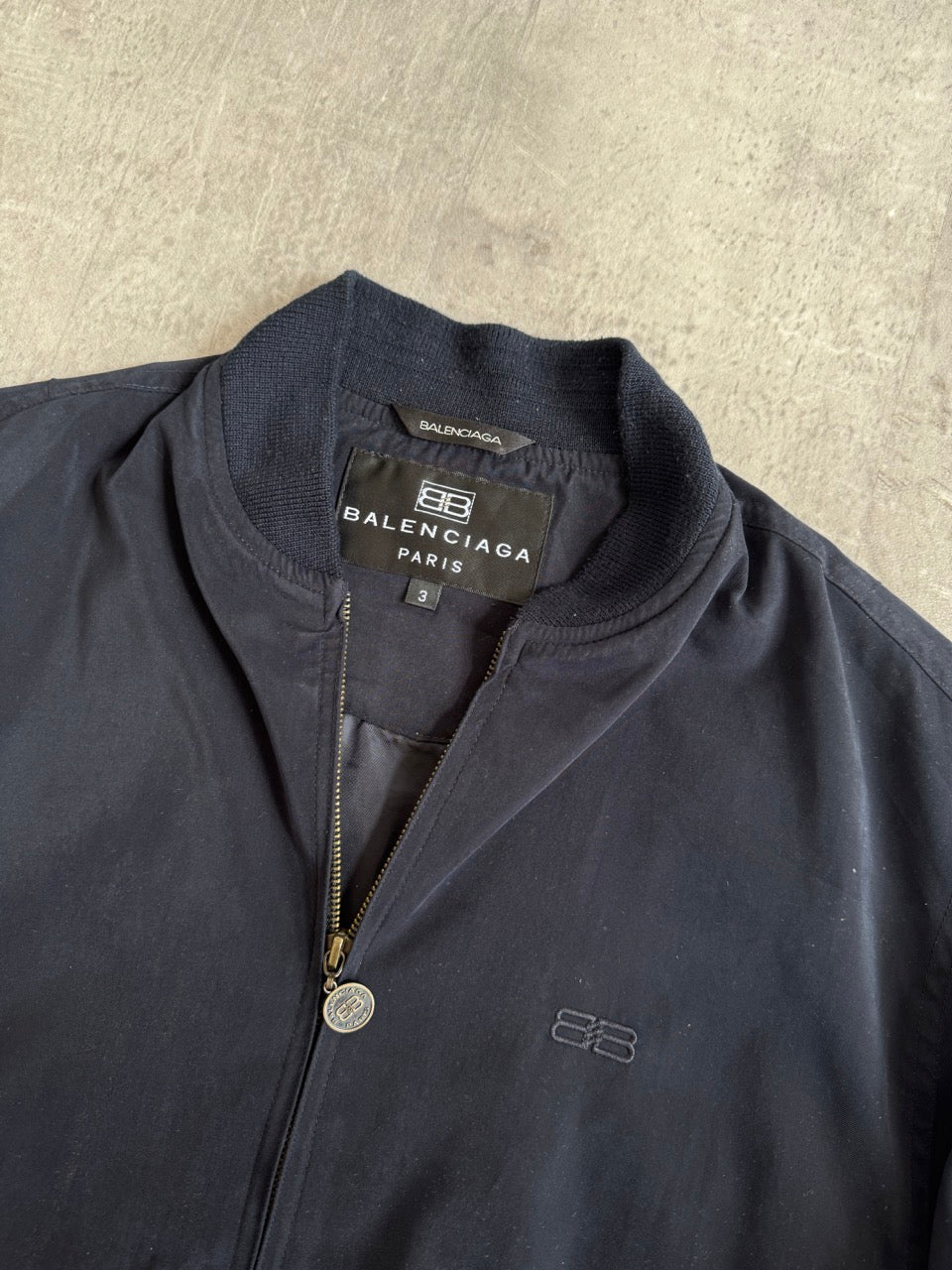 Balenciaga Silk Lined Navy Bomber