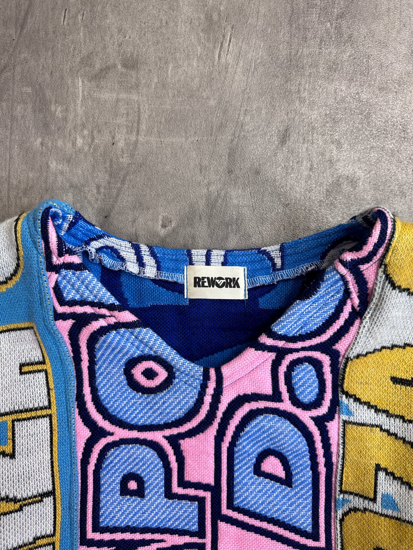 VT Rework: Football Scarf Patchwork Reworked Knitted Sweater