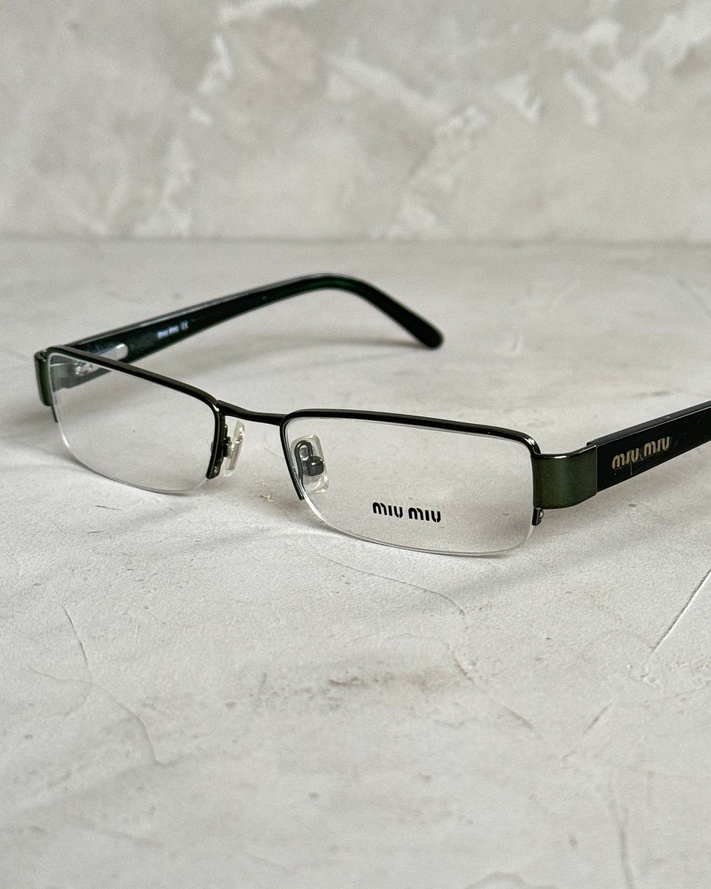MIU MIU 90'S BAYONETTA GLASSES | O/S, Green