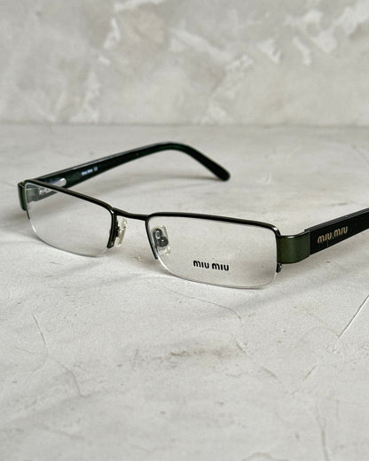 MIU MIU 90'S BAYONETTA GLASSES | O/S, Green
