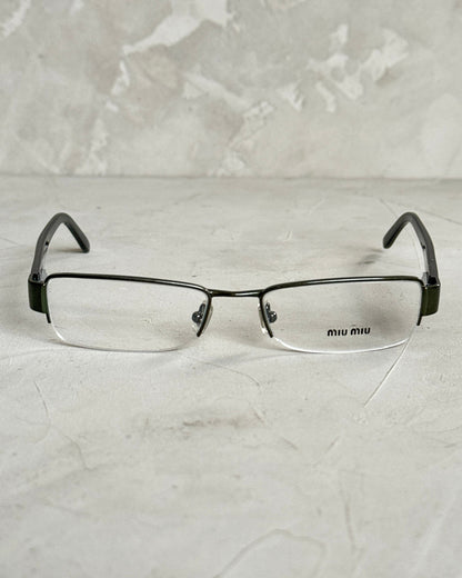 MIU MIU 90'S BAYONETTA GLASSES | O/S, Green