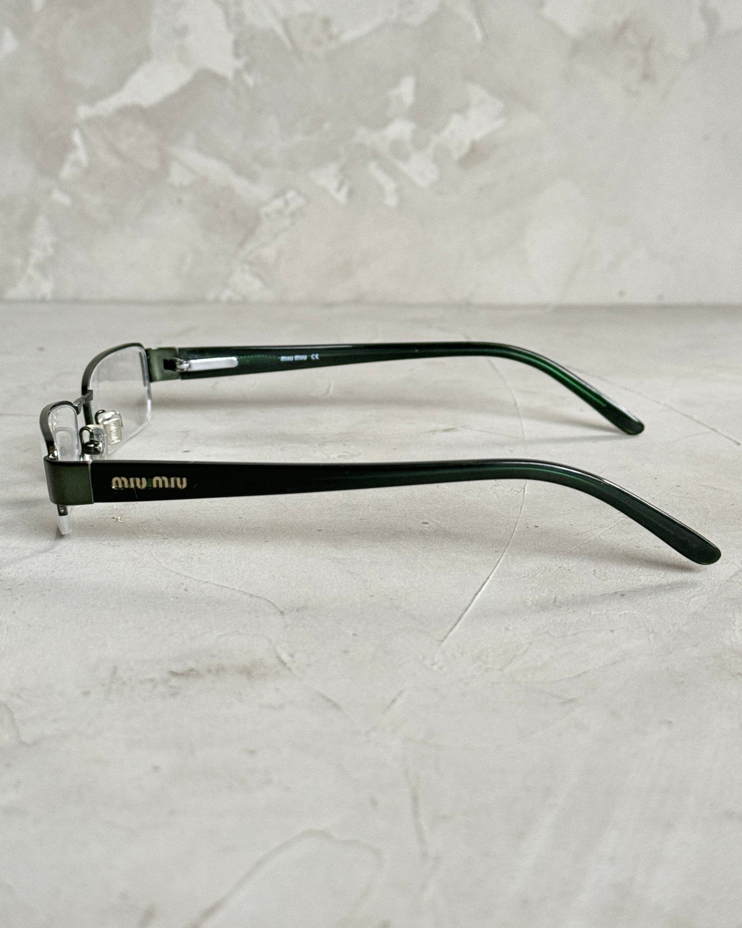 MIU MIU 90'S BAYONETTA GLASSES | O/S, Green