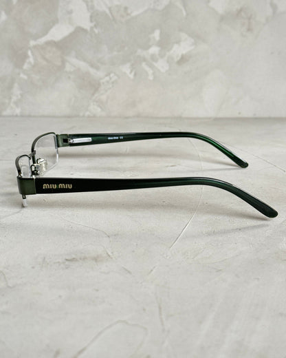 MIU MIU 90'S BAYONETTA GLASSES | O/S, Green