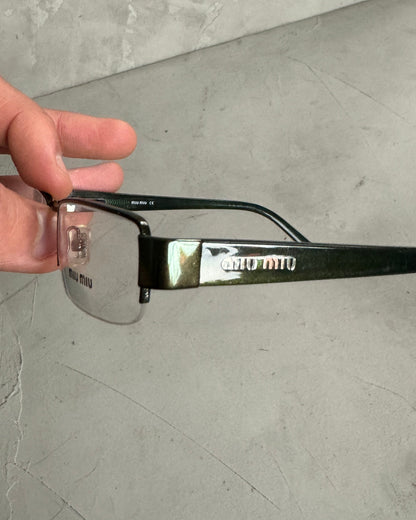 MIU MIU 90'S BAYONETTA GLASSES | O/S, Green