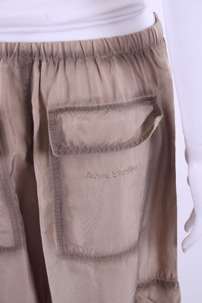 Acne Studios Satin Cargo Trousers Beige 8 | Default Title, Beige