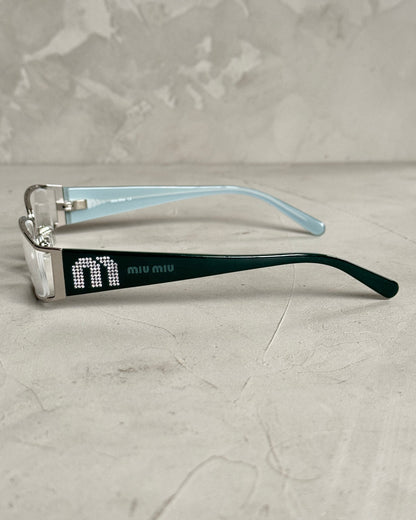 MIU MIU 90'S BAYONETTA GLASSES | O/S, Blue