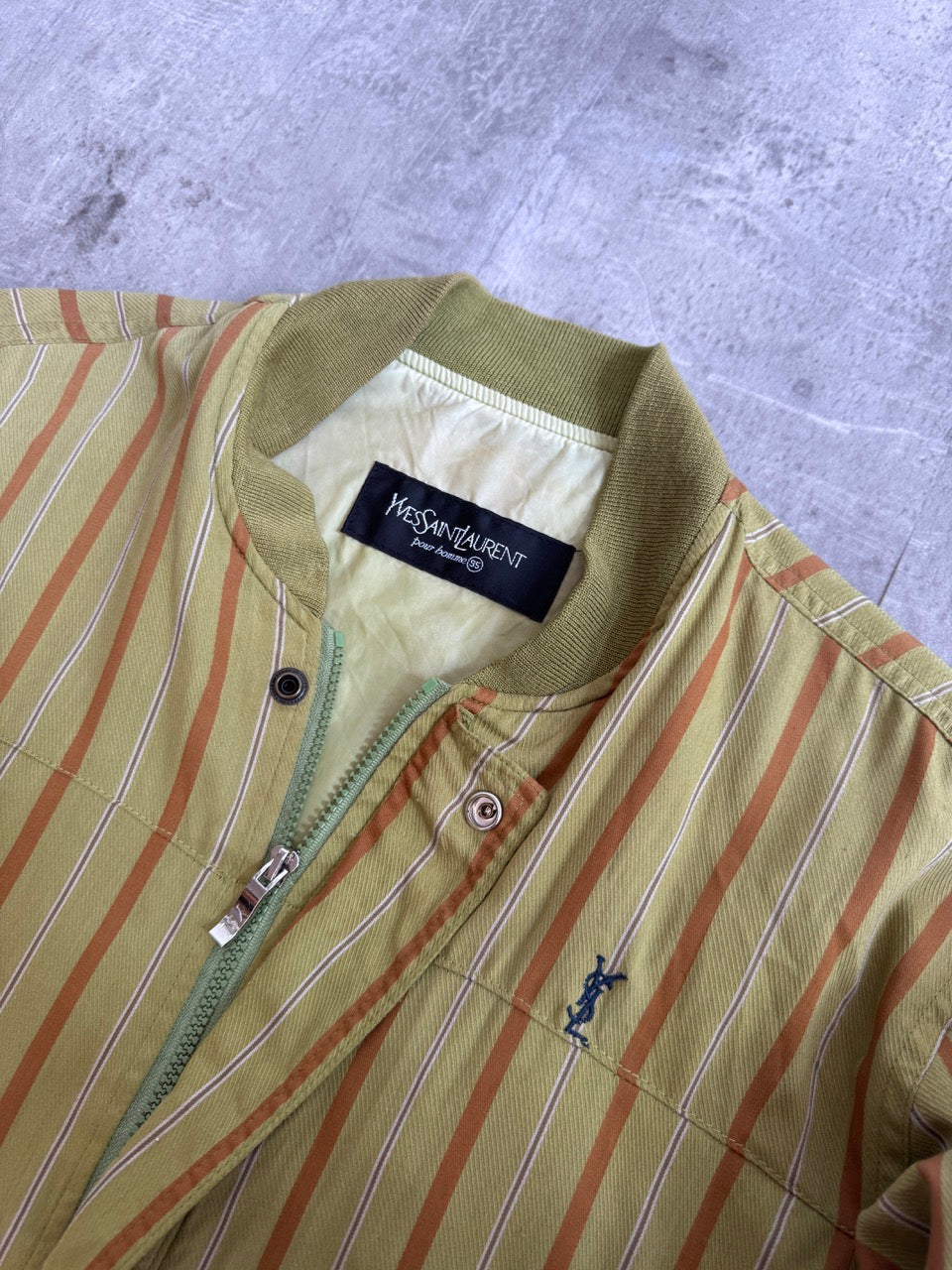 YSL Green Stripe Bomber Jacket