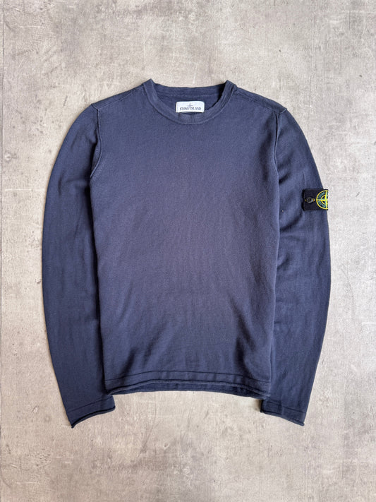 S/S 2022 Stone Island Washed Navy Lightweight Knit Sweater