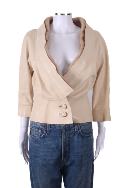 Marc jacobs leather mink trim Cream S | Small, Cream