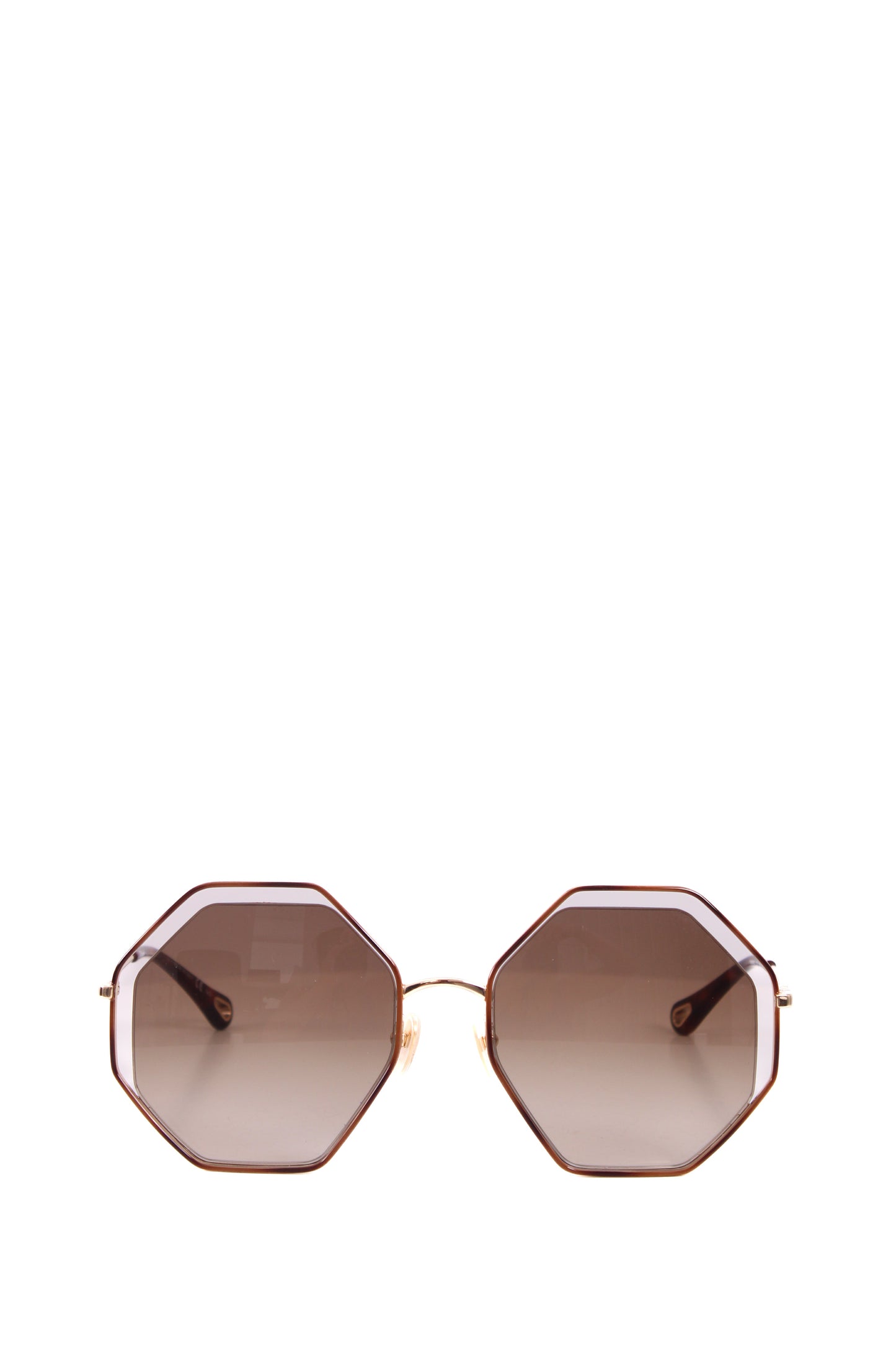 Chloe Poppy Hexagonal Sunglasses Gold | O/S, Gold