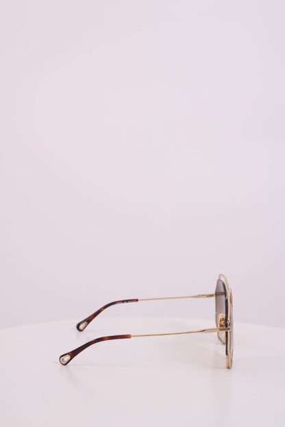 Chloe Poppy Hexagonal Sunglasses Gold | O/S, Gold