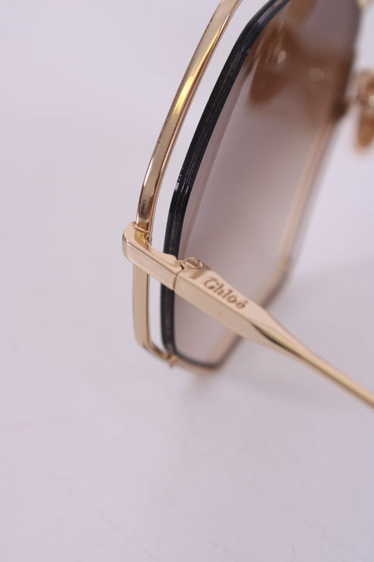 Chloe Poppy Hexagonal Sunglasses Gold | O/S, Gold