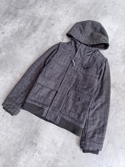 Katharine Hamnett Brown Check Hooded Jacket